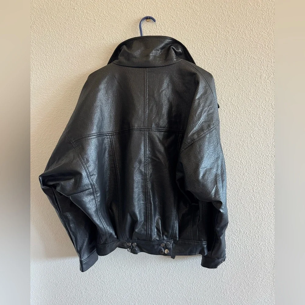 Nasty Gal oversized moto jacket faux leather